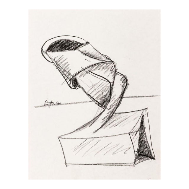 Seymour Lipton Sculpture Study Sketch, 1980 For Sale