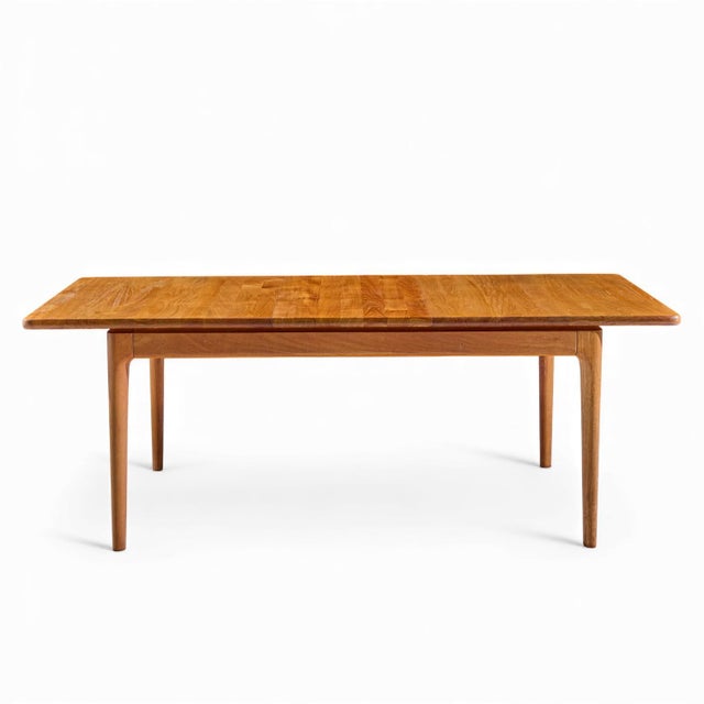 Glostrup Møbelfabrik Mid Century Danish Teak Hidden Leaf Dining Table With 2 Leaves For Sale - Image 10 of 14