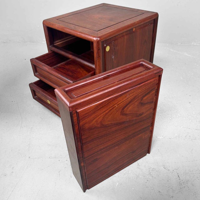 Brown Small Vintage Japanese Drawer Cabinet, 1970s For Sale - Image 8 of 12