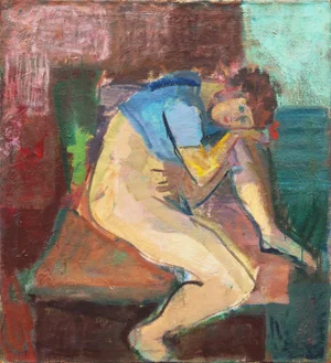 'Charlotte With Carnations' by Evgenij Kleno, 1977, Paris, Royal Danish Academy of Fine Art, Copenhagen