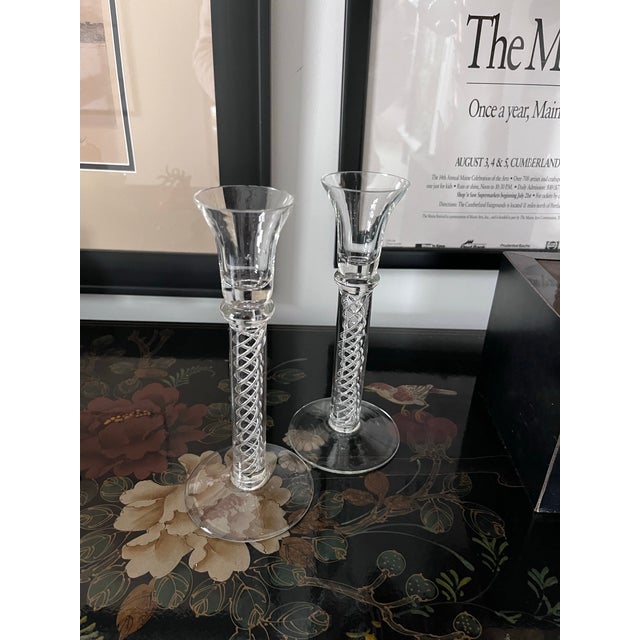 Sweet Swedish "Air Twist" candlestick holders by Kosta Boda. A simply gorgeous set of sticks.