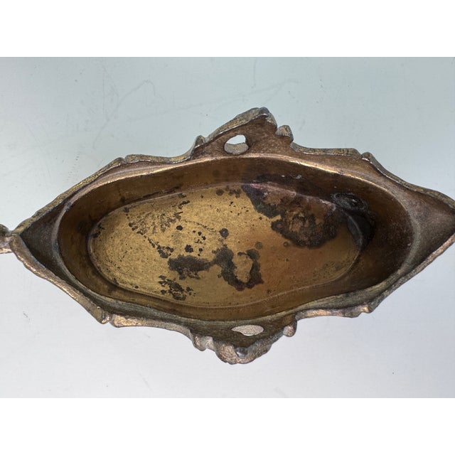 Metal Brass Tone Jardiniere For Sale - Image 7 of 9