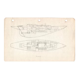 1940s Maine Marine Architectural Drawing on Paper For Sale