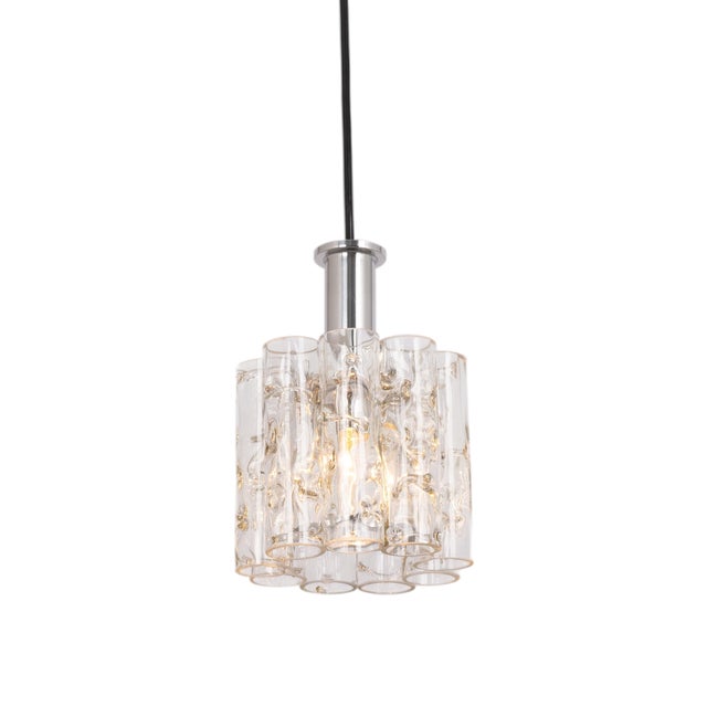 Petite Murano Tubes 1 of 5 Pendant Lights by Doria, 1970s For Sale