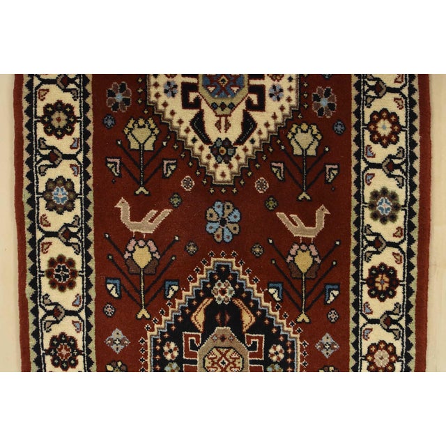 Fine Kashmar Runner 1’10” X 10’1” Red Wool Traditional Hand-Knotted Rug For Sale - Image 11 of 15