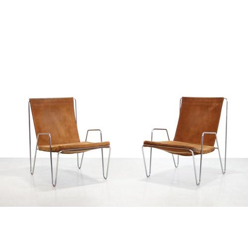 Bachelor Chairs in Leather by Verner Panton for Fritz Hansen, 1950s, Set of 2 For Sale - Image 7 of 7