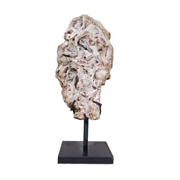 This scholar stone is made from one piece of petrified stone with minimum hand carving and polishing to show natural...