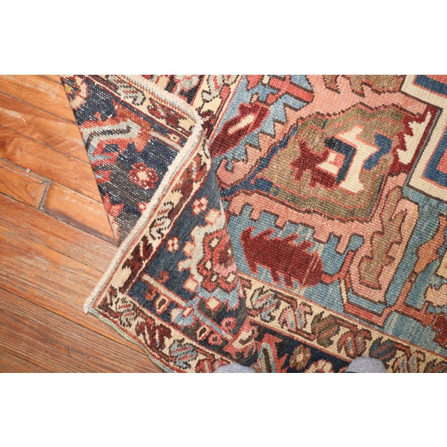 Textile Antique Zabihi Collection Masculine Persian Heriz Rug - 8'8" x 12'2" For Sale - Image 7 of 12