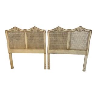 Vintage French Cane Twin Headboards- a Pair For Sale