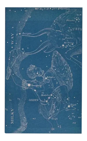 Antique Astronomy Constellations of Orion and Taurus Print