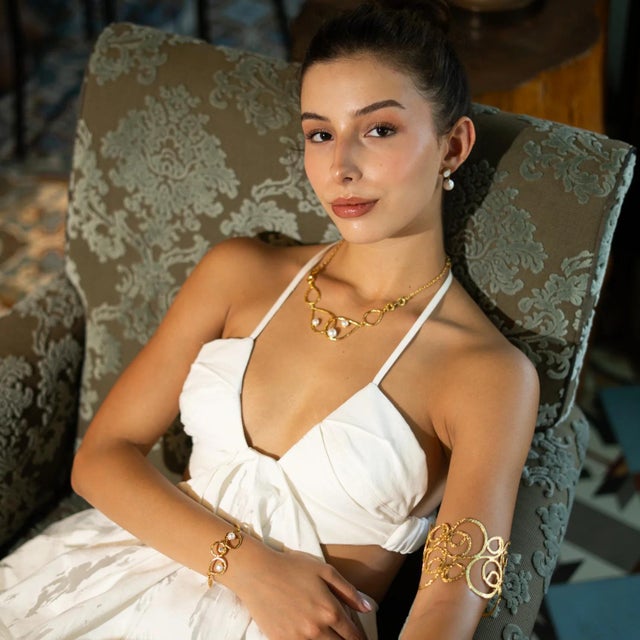 Golden Whispers Arm & Cuff Bracelet For Sale - Image 10 of 13