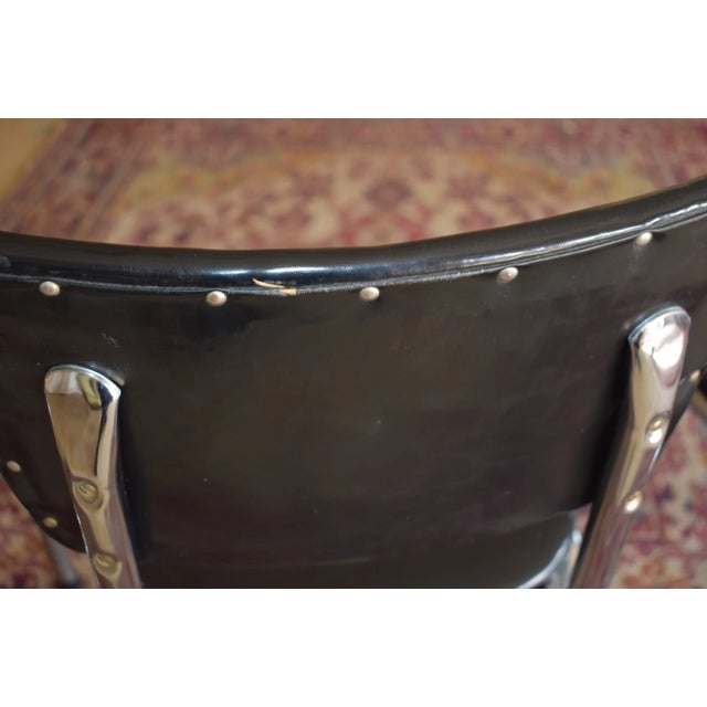 Set of 3 Vintage Chrome Kitchen Chairs Black Vinyl Mid Century Fixtures MFG For Sale - Image 10 of 13