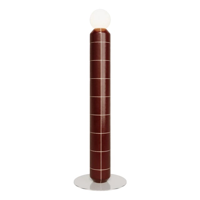 Handcrafted Ceramic Floor Lamp in Red Glaze For Sale