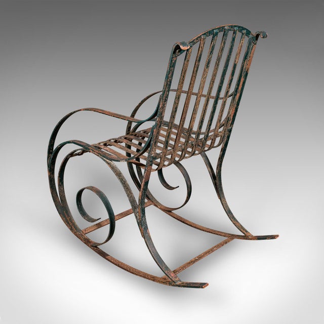 Antique Garden Lounger Set, English, Outdoor, Rocker, Steamer Chair, Edwardian For Sale - Image 9 of 12