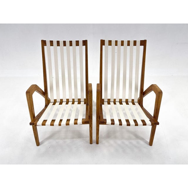 Set of Oak Armchairs by Jan Vaněk, Czechoslovakia, 1970s For Sale - Image 12 of 14