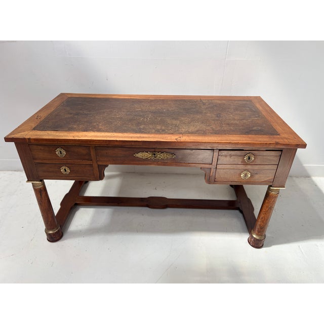 19th Century Empire Desk in Mahogany and Veneer For Sale - Image 10 of 13