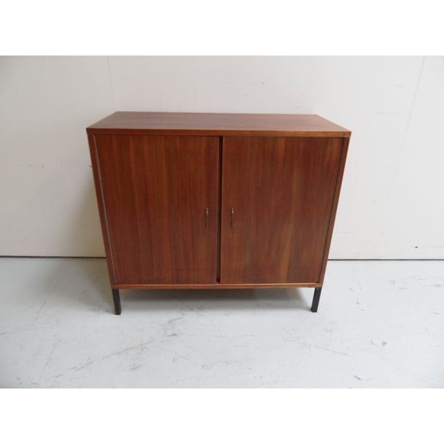 Maroon Mid-Century Modern Two-Door Cabinet, 1950s For Sale - Image 8 of 9