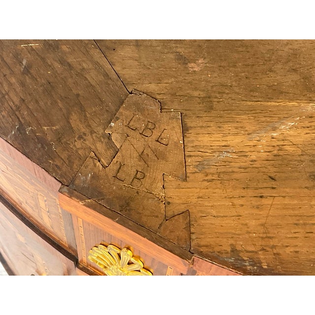 French Louis XVI Marble Top Inlaid Commode For Sale - Image 14 of 16