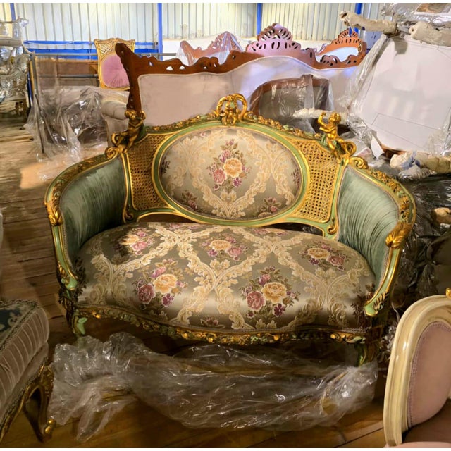 Celebrate timeless French elegance with this breathtaking Louis XV-inspired loveseat, exquisitely handcrafted to become...
