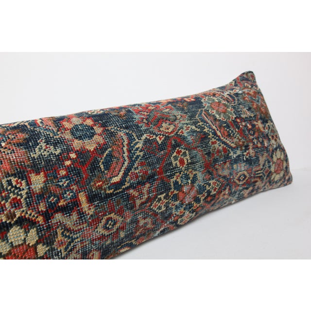 Art Deco Authentic Persian Rug Cushion Cover – Hand Knotted Wool on Cotton Pillow Case -14'' X 42'' For Sale - Image 3 of 10