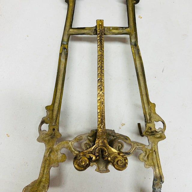 Brass Large Brass Figural Tabletop Art Easel For Sale - Image 8 of 9