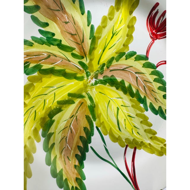 Italian 1980s Palm Leaf Italian Plates - a Pair For Sale - Image 3 of 7