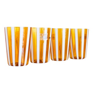 Murano Drinking Glasses by Mariana Iskra for F.Lli Moretti, 2000s, Set of 4 For Sale