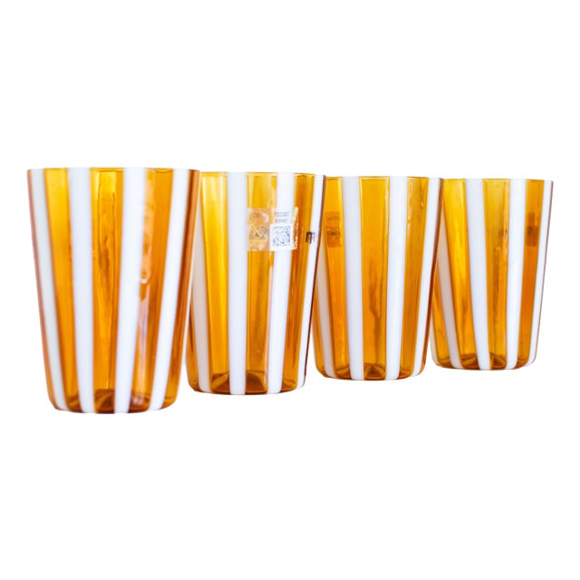 Murano Drinking Glasses by Mariana Iskra for F.Lli Moretti, 2000s, Set of 4 For Sale