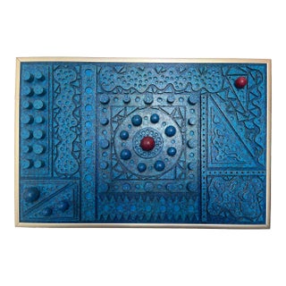 2002 "Bold Maneuvers" Abstract Mixed Media Dimensional Geometric Painting by Artist Embery For Sale