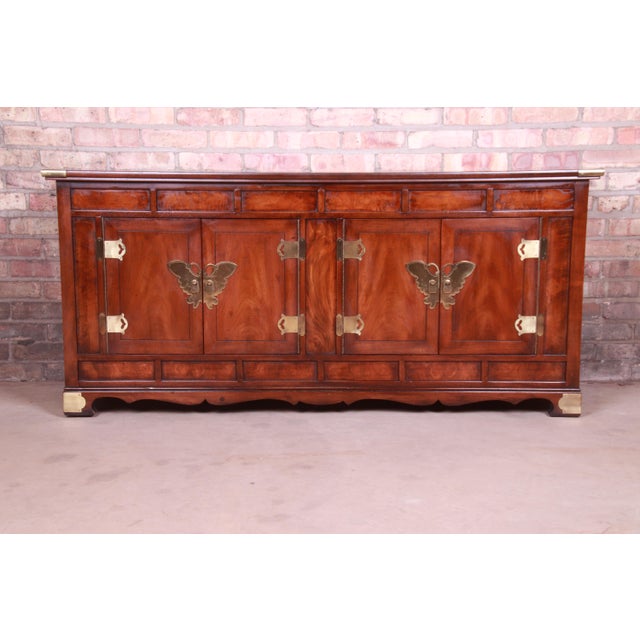 Henredon Hollywood Regency Chinoiserie Mahogany Sideboard Credenza or