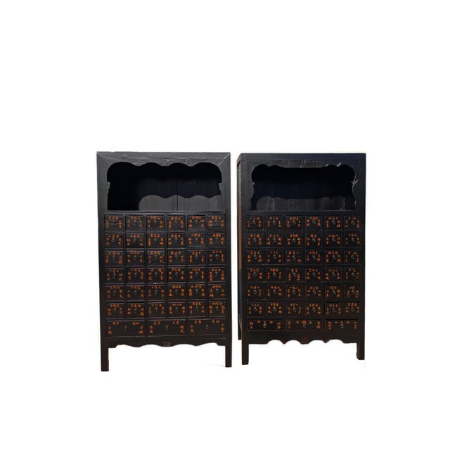 Mid 19th Century Pair of Authentic Antique Chinese Apothecary Medicine Cabinets, Circa 1846 For Sale - Image 5 of 7