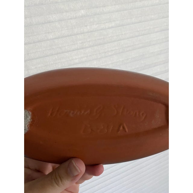 Bottle Green Harris G. Strong Signed Studio Pottery Dish For Sale - Image 8 of 10