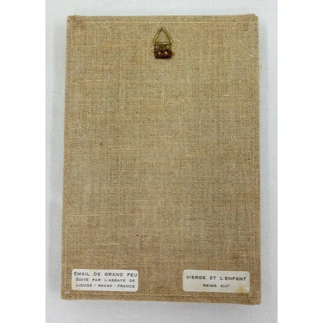 Mid-Century Virgin to the Child Enamelled Plaque, 1960s For Sale - Image 4 of 5