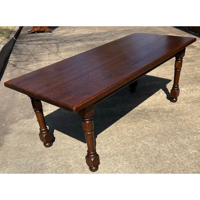 Dark French Country Farm Dining Table For Sale In Dallas - Image 6 of 12