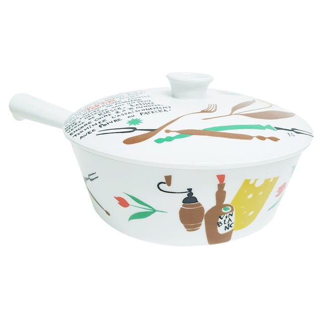 Porcelain Fondue Pot with Recipe by Schönwald For Sale