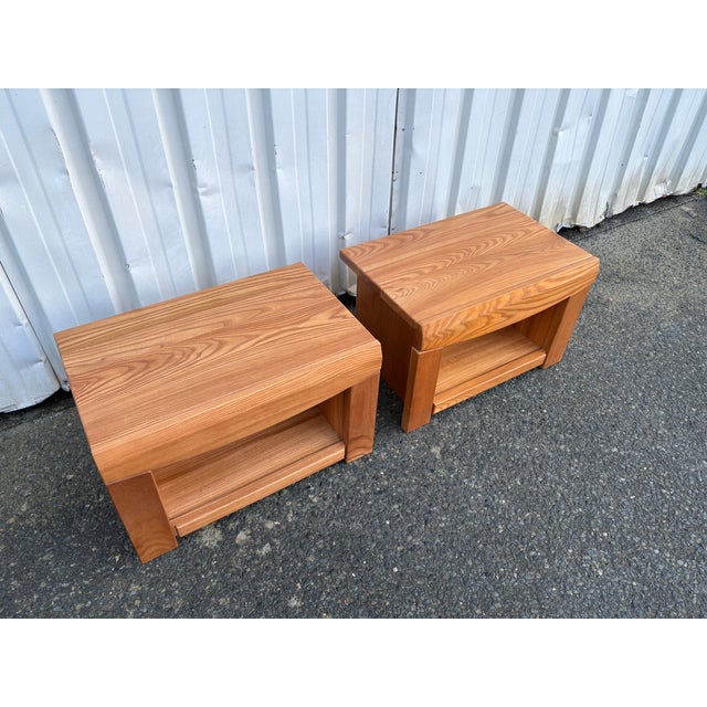 Wood Vintage French Bedside Tables, 1980s, Set of 2 For Sale - Image 7 of 18