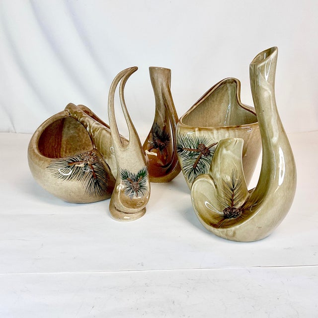 1980s Vintage Arts & Crafts Boho Chic Studio Pottery Vase & Planter Collection - Set of 5 For Sale - Image 13 of 13