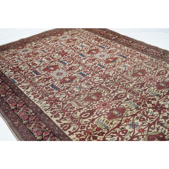 Textile Late 19th Century Antique Farahan Sarouk Rug 4'6'' X 6'8'' For Sale - Image 7 of 10