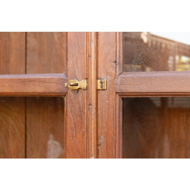 Large British Colonial Glass Display Cabinet For Sale - Image 11 of 14