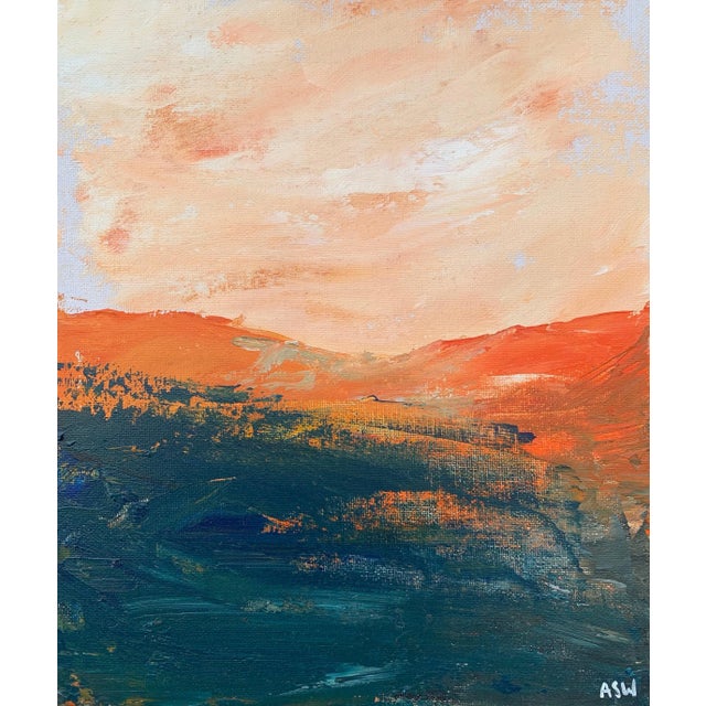 Angela Wakefield Abstract Orange & Black Mountain Landscape Study by Contemporary British Artist, 2020 For Sale - Image 11 of 12