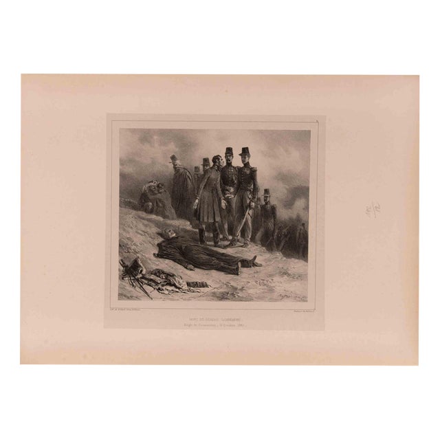 Auguste Raffet, Death of General Damrémont, Siege Of\., 1837, Lithograph For Sale