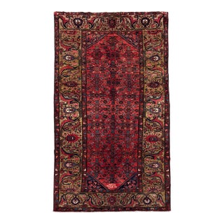 Antique Persian Hamedan Hand-Knotted Rug 5'0" X 11'10" For Sale