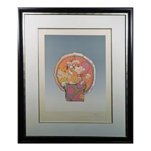Peter Max "Flowers in Circle" Framed Hand Signed Fine Art