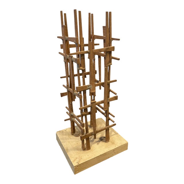 1960's Brutalist Modern Nail Sculpture by David Grossman For Sale