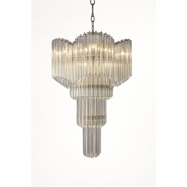 Murano Glass Sputnik Quadriedro Spyral Italian Chandelier For Sale - Image 6 of 6