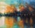 Misty City by Christopher Clark | Oil on canvas panel of a city skyline shrouded in mist For Sale
