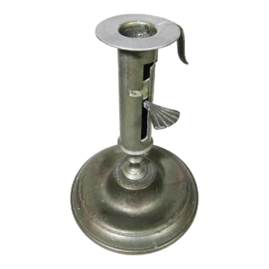 Antique Brass Adjustable Push-Up Candleholder 19th Century Scandinavian