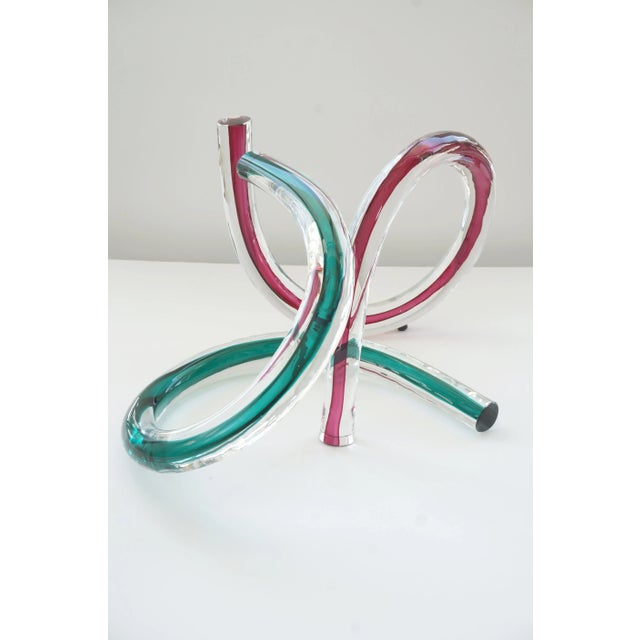 Glass Sculpture Free Form Swirls 2-Piece Glass For Sale - Image 7 of 13
