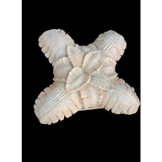 Gampel-Stoll Vintage Serge Roche Style Regency Carved Palm Leaf Coffee Table For Sale - Image 4 of 9