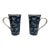 Vintage Blue Nautical Coffee Latte Mugs- 2 For Sale